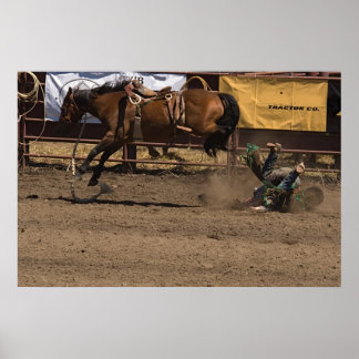 Póster Vaquero recibe un golpe de bronce