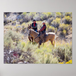 Póster Vaqueros a caballo Sagebrush Santa Fe NM Poster