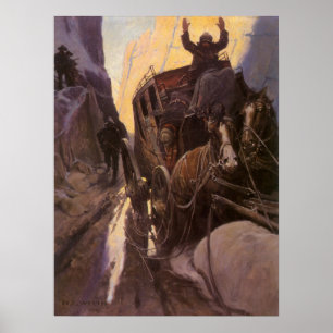 Póster Vaqueros antiguos, deténganse en el cañón por NC W