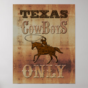 Póster Vaqueros de Texas~ solamente