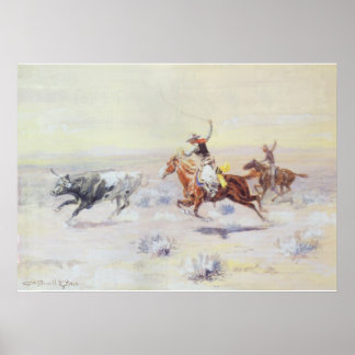 Póster Vaqueros del Triángulo del Bar por CM Russell
