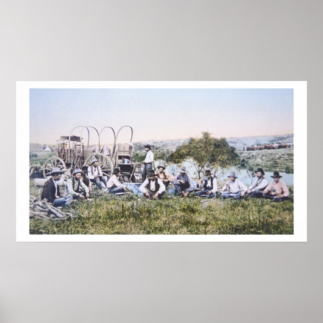 Póster Vaqueros en el almuerzo, 1904 (foto) (Frente)