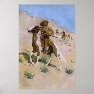 Póster Vaqueros militares del vintage, el explorador por
