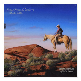 Póster Vaqueros y caballos en Occidente