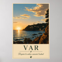 Var Mediterranean Coast Sunset Vintage