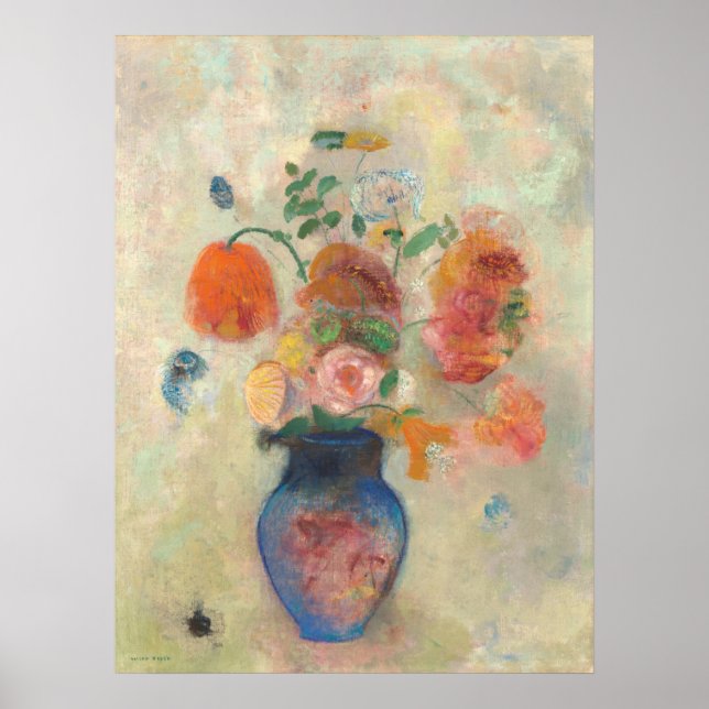 Póster Vara grande con flores - Bella Artes de Odilon Red (Frente)
