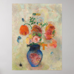 Póster Vara grande con flores de Odilon Redon