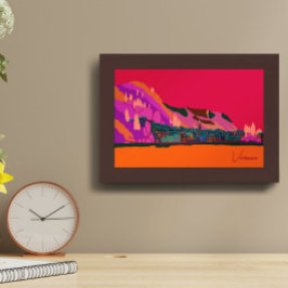 Póster Varenna en el Ilustracion nocturno del lago Como I