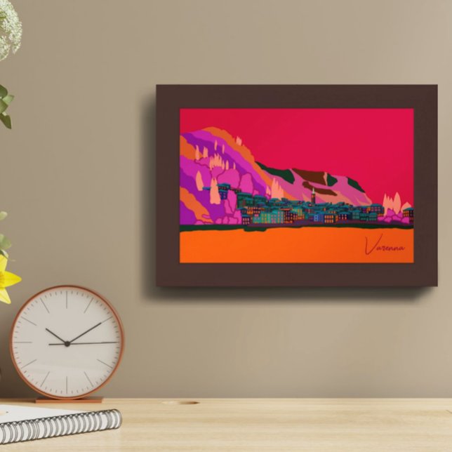 Póster Varenna en el Ilustracion nocturno del lago Como I (Subido por el creador)