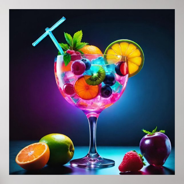 Póster Variedad de frutas frescas (Frente)