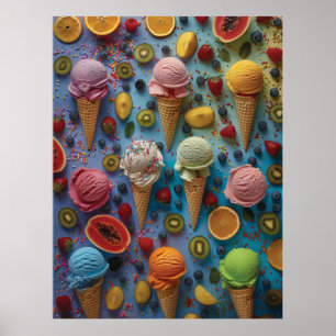 Póster Variedad de helados