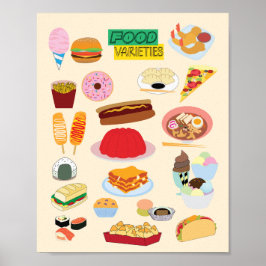 Póster Variedades de Comida