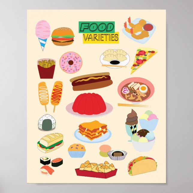 Póster Variedades de Comida (Frente)