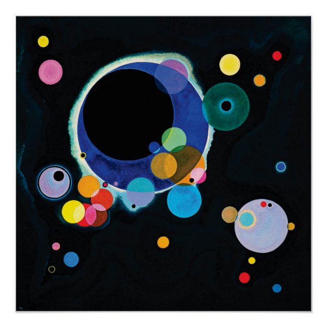 Póster Varios círculos de Wassily Kandinsky (Anverso)
