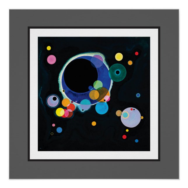 Póster Varios círculos de Wassily Kandinsky (Anverso)