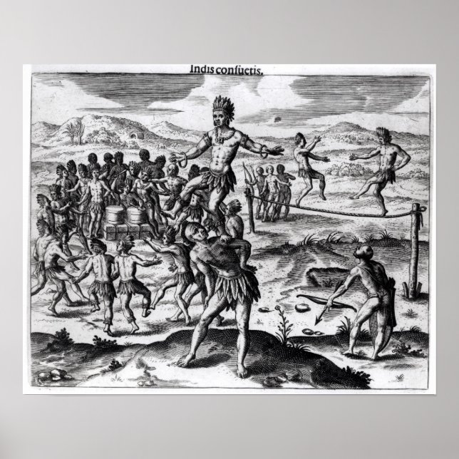 Póster Varios juegos indios, de 'Americae' (Frente)