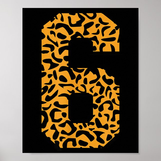 Póster Varsity Six Número Coincidente Equipo Deportes Leo (Frente)