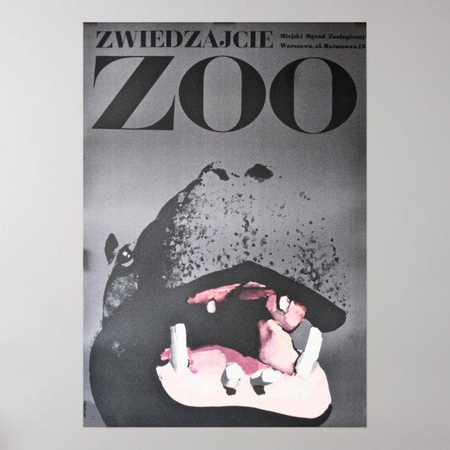 Póster Varsovia Polonia Visita Al Poster Del Zoológico Hi (Frente)