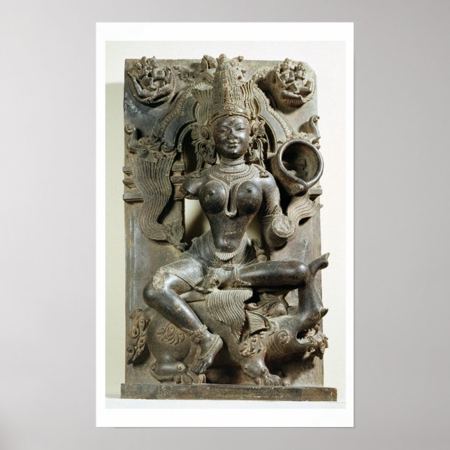 Póster Varunani, tallando en el templo del sol de Konark, (Frente)