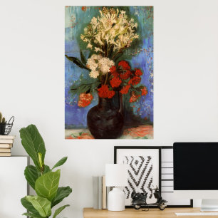 Póster Vase con Carnations de Vincent van Gogh