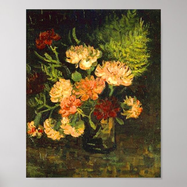 Póster Vase con Carnations (F243) Van Gogh Bella Artes (Frente)