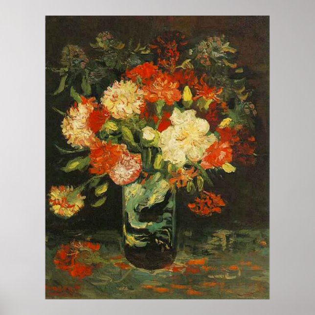Póster Vase con Carnations Vincent van Gogh (Frente)