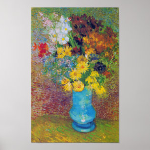 Póster Vase con Daisies y Anemones, Van Gogh