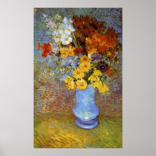 Póster Vase con dásidos y anémonas - Van Gogh