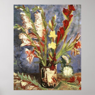 Póster Vase con Gladioli 1886, Vincent van Gogh