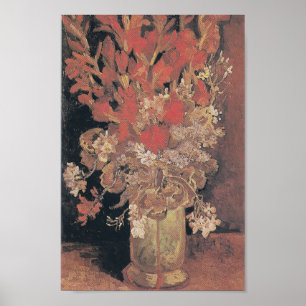 Póster Vase con Gladioli y Carnations de Van Gogh