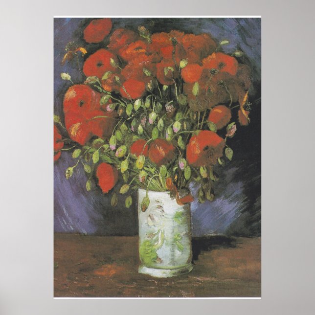 Póster Vase con los pimientos rojos Vincent van Gogh (Frente)