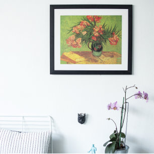 Póster Vase con Oleanders y Libros de Vincent van Gogh