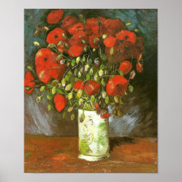Póster Vase Con Poppies Rojos (F279) Van Gogh Bella Artes
