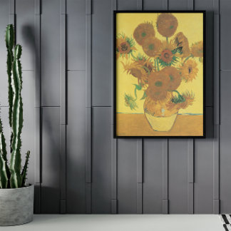 Póster Vase con quince girasoles de Vincent van Gogh