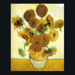 Póster Vase Con Quince Sunflowers De Vincent Van Gogh<br><div class="desc">Hasta donde sé,  estas imágenes son de dominio público y se cree que son libres de usar sin restricciones en Estados Unidos. Por favor,  contáctame si descubres que alguna de estas imágenes no está en dominio público.</div>