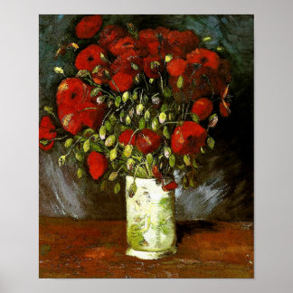 Póster Vase con rojos de los pepinos Van Gogh Bella Artes