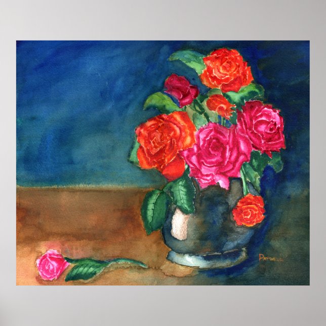 Póster Vase con Rosas (Frente)