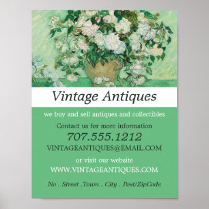 Póster Vase Con Rosas Rosa, Van Gogh, Tienda De Antigüeda