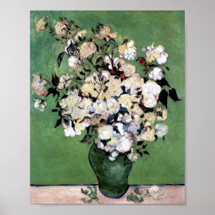 Póster Vase con rosas rosadas (F682) Bella Artes Van Gogh