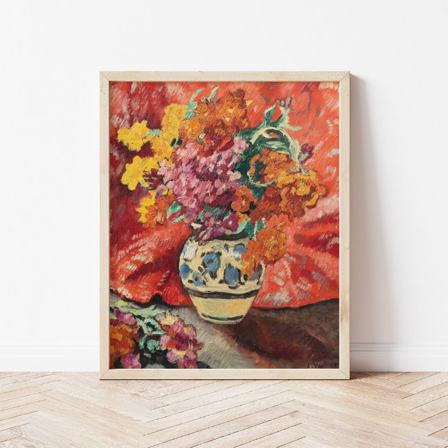 Póster Vase de Fleurs à la Draperie Rouge | Louis Valtat (Subido por el creador)