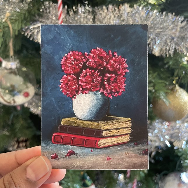 Póster Vase de flores Libros Azules Rosa leyendo vida mue (Subido por el creador)