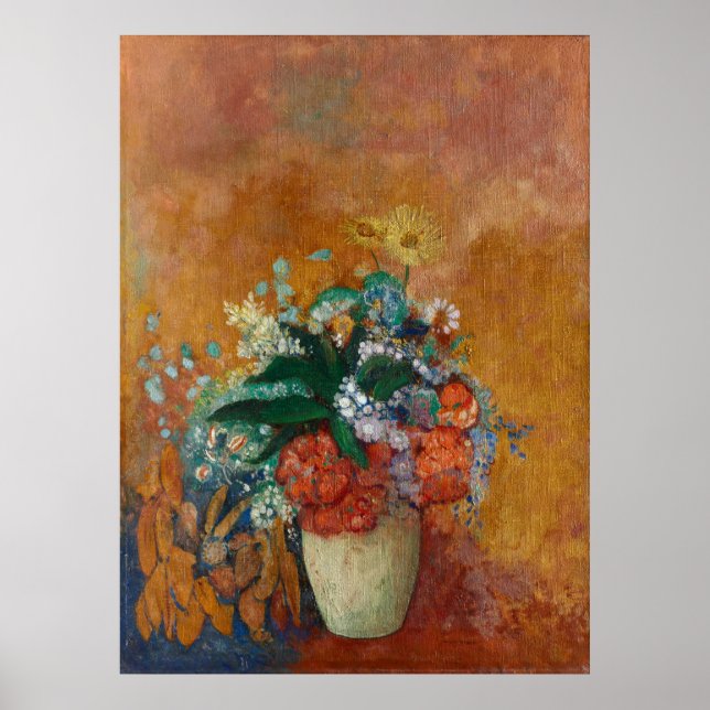 Póster Vase de flores Odilon Redon pintura al óleo france (Frente)