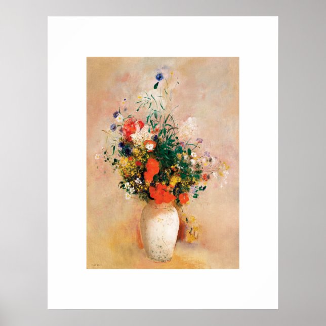 Póster Vase de flores por Odilon Redon (Frente)