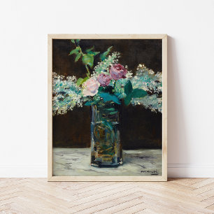 Póster Vase de Lilacs y Rosas Blancos   Édouard Manet