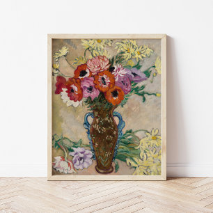 Póster Vase decorada con anémonas   Louis Valtat