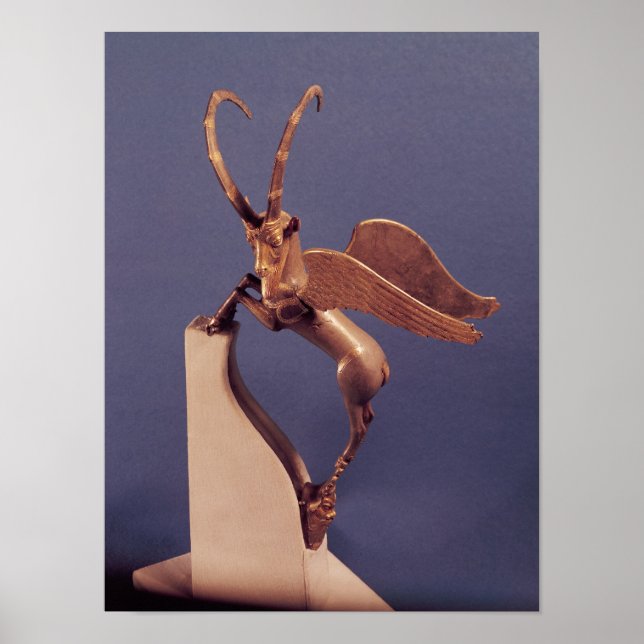 Póster Vase handle in the form of a winged ibex (Frente)