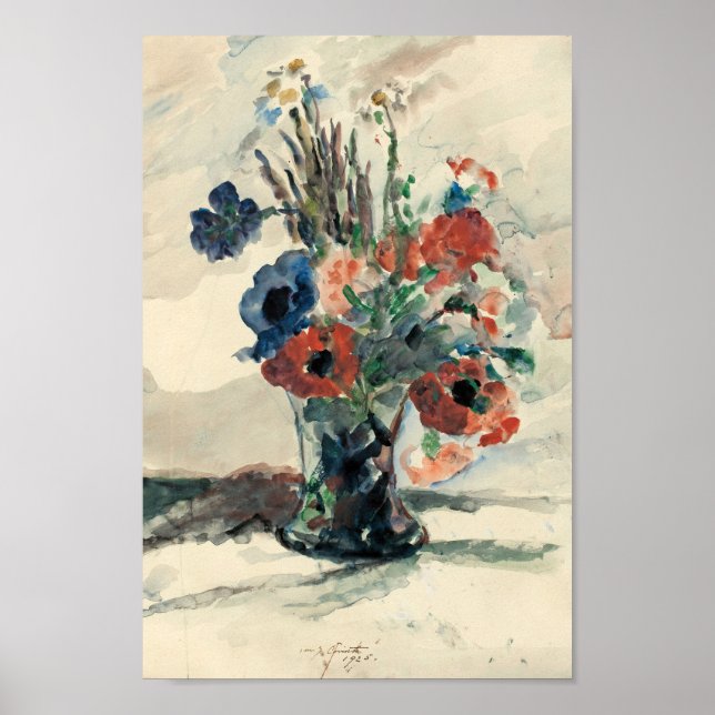 Póster Vase mit Blumen | Lovis Corinth (Frente)