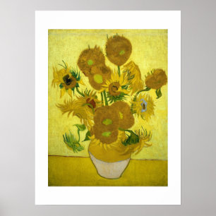 Póster Vase with Fifteen Sunflowers by Van Gogh