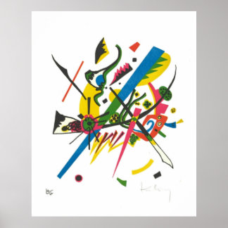 Póster Vasily Kandinsky con firma Pequeños Mundos I On v