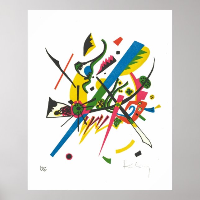 Póster Vasily Kandinsky con firma Pequeños Mundos I On v (Frente)